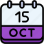calendar, october, fifteen, date, monthly, time, and, month, schedule 