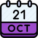 calendar, october, twenty, one, date, monthly, time, and, month, schedule