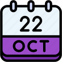 calendar, october, twenty, two, date, monthly, time, month, schedule
