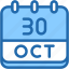 calendar, october, thirty, date, monthly, time, and, month, schedule 