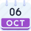 calendar, october, six, date, monthly, time, and, month, schedule 