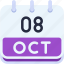 calendar, october, eight, date, monthly, time, and, month, schedule 