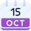 calendar, october, fifteen, date, monthly, time, and, month, schedule 