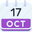 calendar, october, seventeen, date, monthly, time, and, month, schedule 