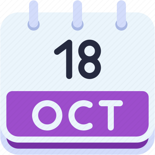 Calendar, october, eighteen, date, monthly, time, and icon - Download on Iconfinder
