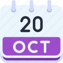 calendar, october, twenty, date, monthly, time, and, month, schedule