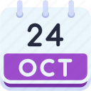 calendar, october, twenty, four, date, monthly, time, and, month, schedule
