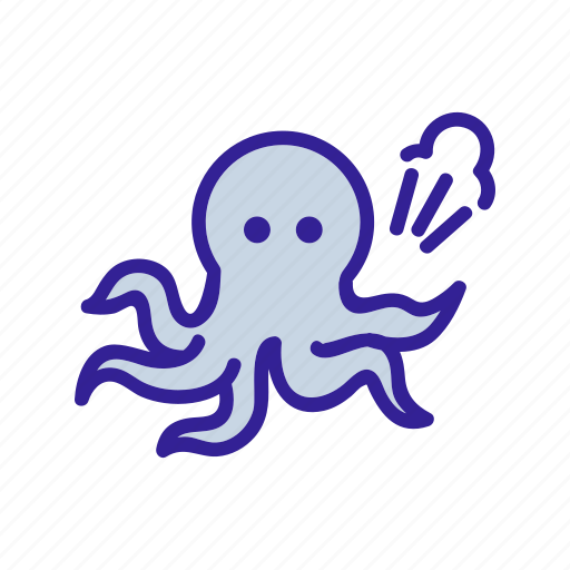 Angry, aquatic, clam, marine, mollusk, octopus, swimming icon - Download on Iconfinder