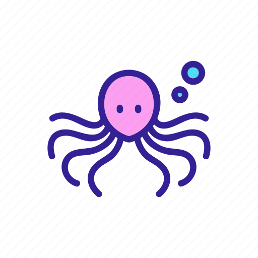 Column, marine, mollusk, ocean, octopus, under, water icon - Download on Iconfinder