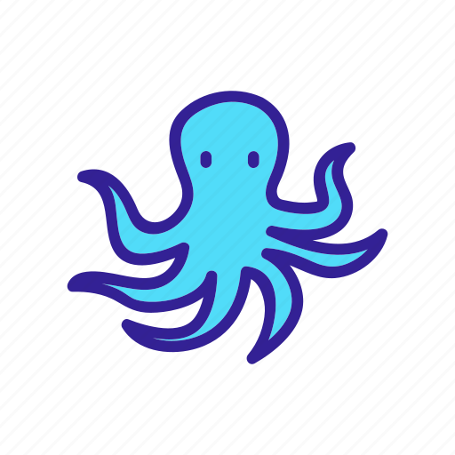 Animal, marine, mollusk, ocean, octopus, spineless, view icon - Download on Iconfinder