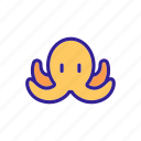 four, marine, mollusk, ocean, octopus, small, tentacles