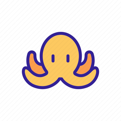 Four, marine, mollusk, ocean, octopus, small, tentacles icon - Download on Iconfinder