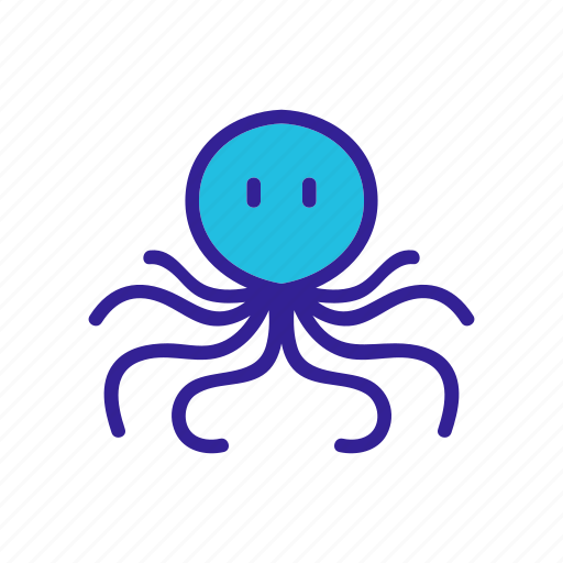 Headed, long, mollusk, narrow, octopus, tentacles icon - Download on Iconfinder