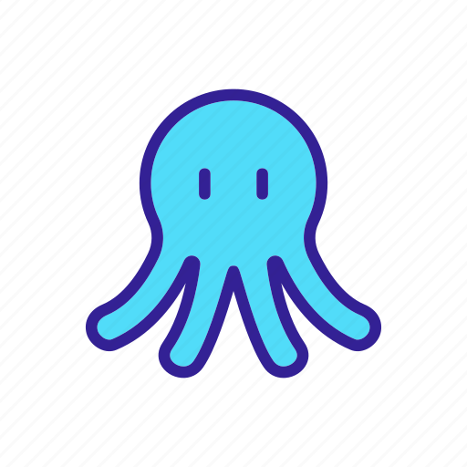 Headed, mollusk, octopus, short, squid, tentacles icon - Download on Iconfinder