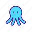 headed, mollusk, octopus, short, squid, tentacles 