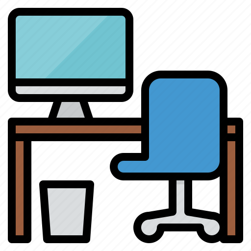 Chair, computer, desk, table icon - Download on Iconfinder