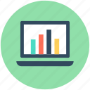 analytics, infographics, laptop, online graph, statistics