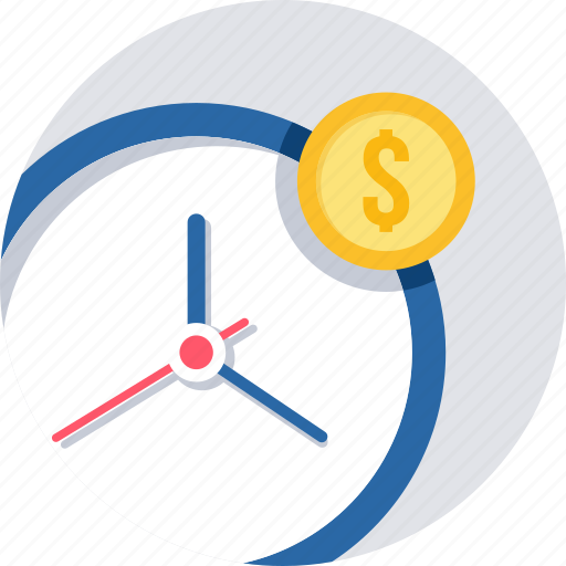 Clock, revenue deadline, time, business, coins, finance, money icon - Download on Iconfinder
