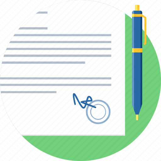 Agreement, contract, document, paper, pen, sign, signature icon - Download on Iconfinder
