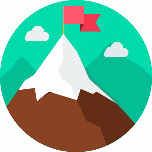 Aim, flag, goal, hill, mission, mountain, target icon - Download on Iconfinder