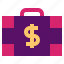 bag, briefcase, business, dollar, office 