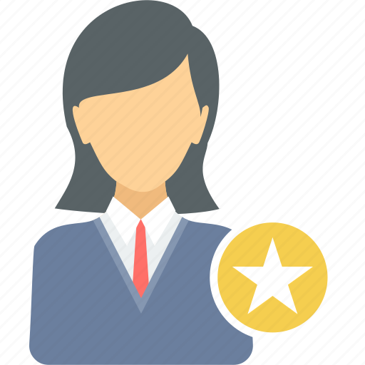 Employee, star, best, business, favorite, female, user icon - Download on Iconfinder