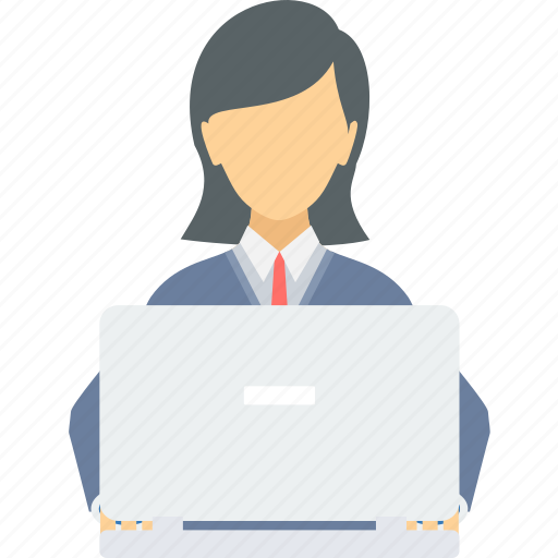 Women, working, business, employee, female, lady, laptop icon - Download on  Iconfinder