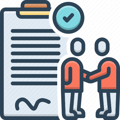 Agreement, compromise, deal, settlement, conciliation, contract, handshake icon - Download on Iconfinder