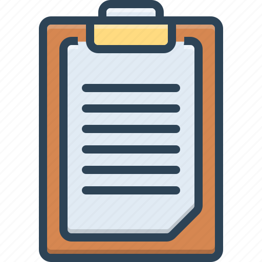 Clipboard, document, report, survey, notepad, memo, timetable icon - Download on Iconfinder