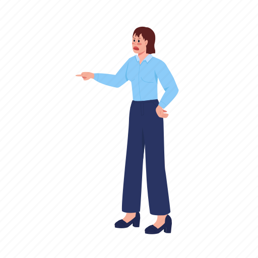 Shouting boss, corporate work, angry woman, displeased girl illustration - Download on Iconfinder