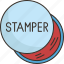 stamper, rubber, paperwork, approval, office 