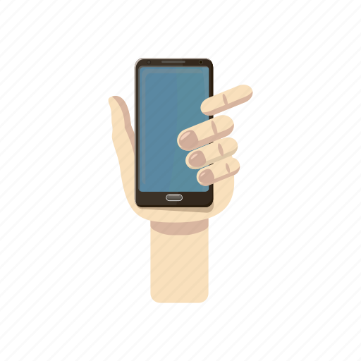 Cartoon, hand, mobile, phone, screen, smart, smartphone icon - Download on Iconfinder