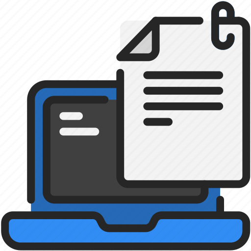 Laptop, device, document, work, job, paper, office icon - Download on Iconfinder