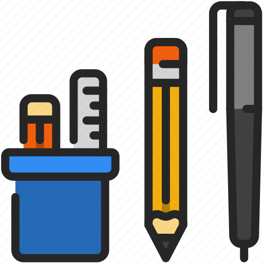 Stationary, pen, pencil, ruler, office, tools icon - Download on Iconfinder
