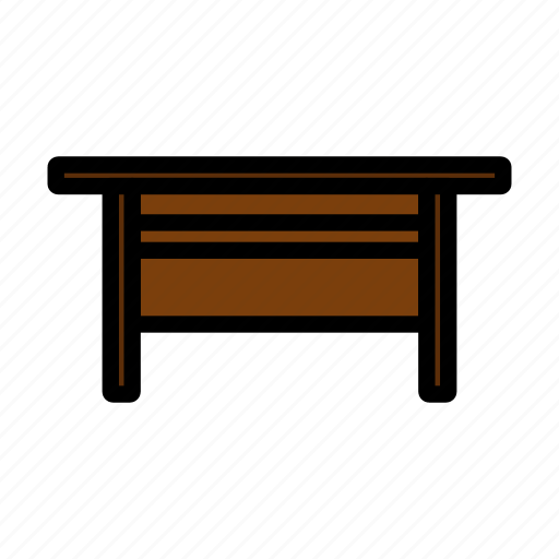 Modern, table, office, furniture, interior, lineart, boss icon - Download on Iconfinder