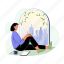employee, break, relaxing, resting, character, job 