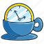 cup, clock, coffee, time, break, schedule, watch 