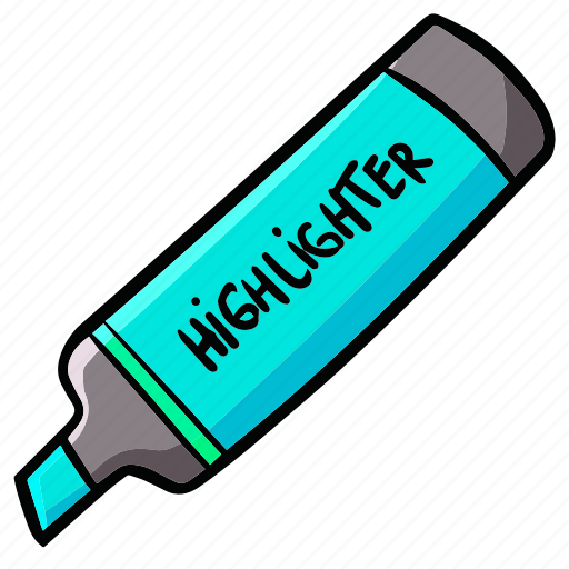 Highlighter, marker, pen, edit, write, document, read icon - Download on Iconfinder