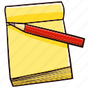pencil, note, write, memo, sticky, writing, tool