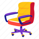 desk, chair, office, material, illustration, stickers, sticker