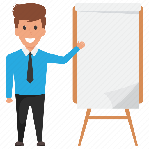 Conducting training, demonstration talk, mentoring., presentation, presenting a topic icon - Download on Iconfinder
