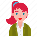 avatar, female, pony tail, user