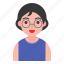 avatar, female, girl, glasses, short hair 