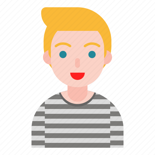 Boy, male, profile, stripe shirt, user icon - Download on Iconfinder