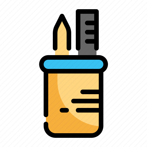 Pen, rurer, box, cup icon - Download on Iconfinder