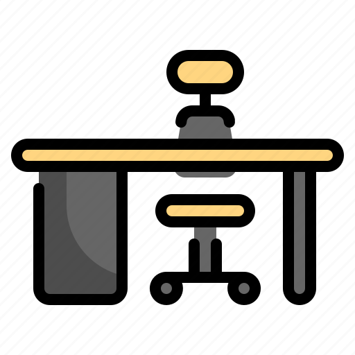 Table, work, chair, workplace, office, desk icon - Download on Iconfinder