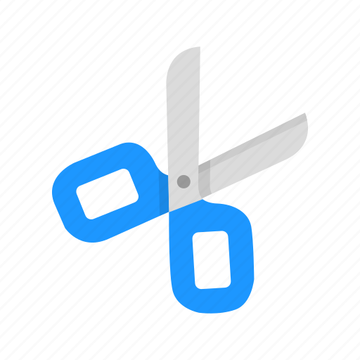 Cut, paper, scissor, blue scissors icon - Download on Iconfinder
