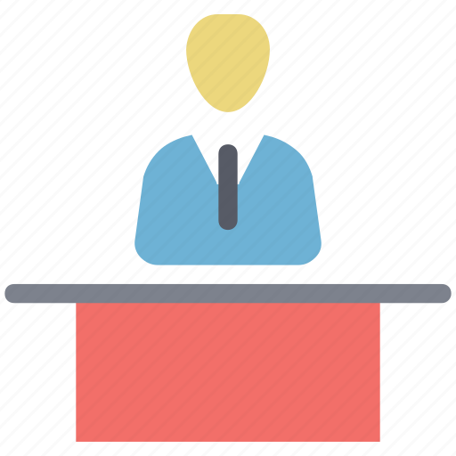 Classroom table, lecture, school table, study table, table, teacher with table icon - Download on Iconfinder