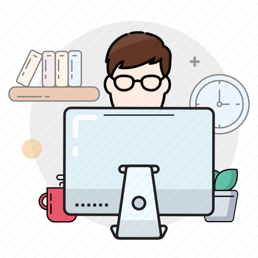 Desktop, man, office, work icon - Download on Iconfinder
