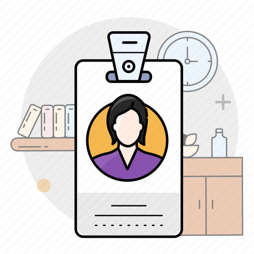Office, badge, id, woman, card icon - Download on Iconfinder